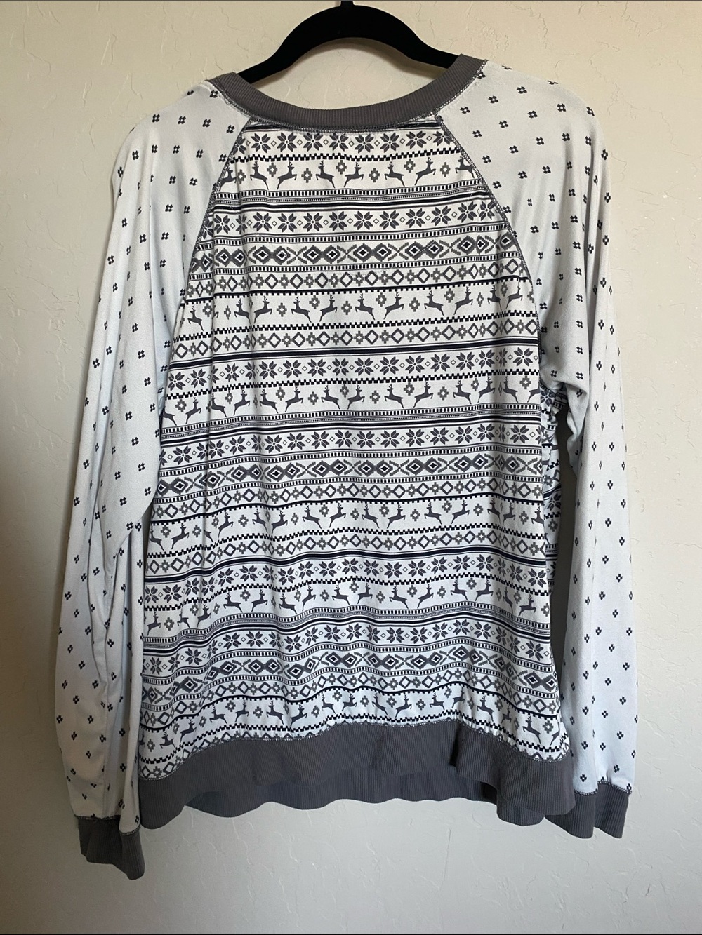 Secret Treasures Women's Fair Isle Knit Sleepwear Top Crew Neck Long Sleeve XL - Picture 4 of 5
